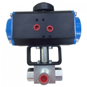High pressure ball valves with pneumatic actuators